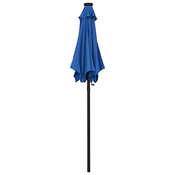 Parasol de jardin avec lumières LED bleu azuré aluminium vidaXL