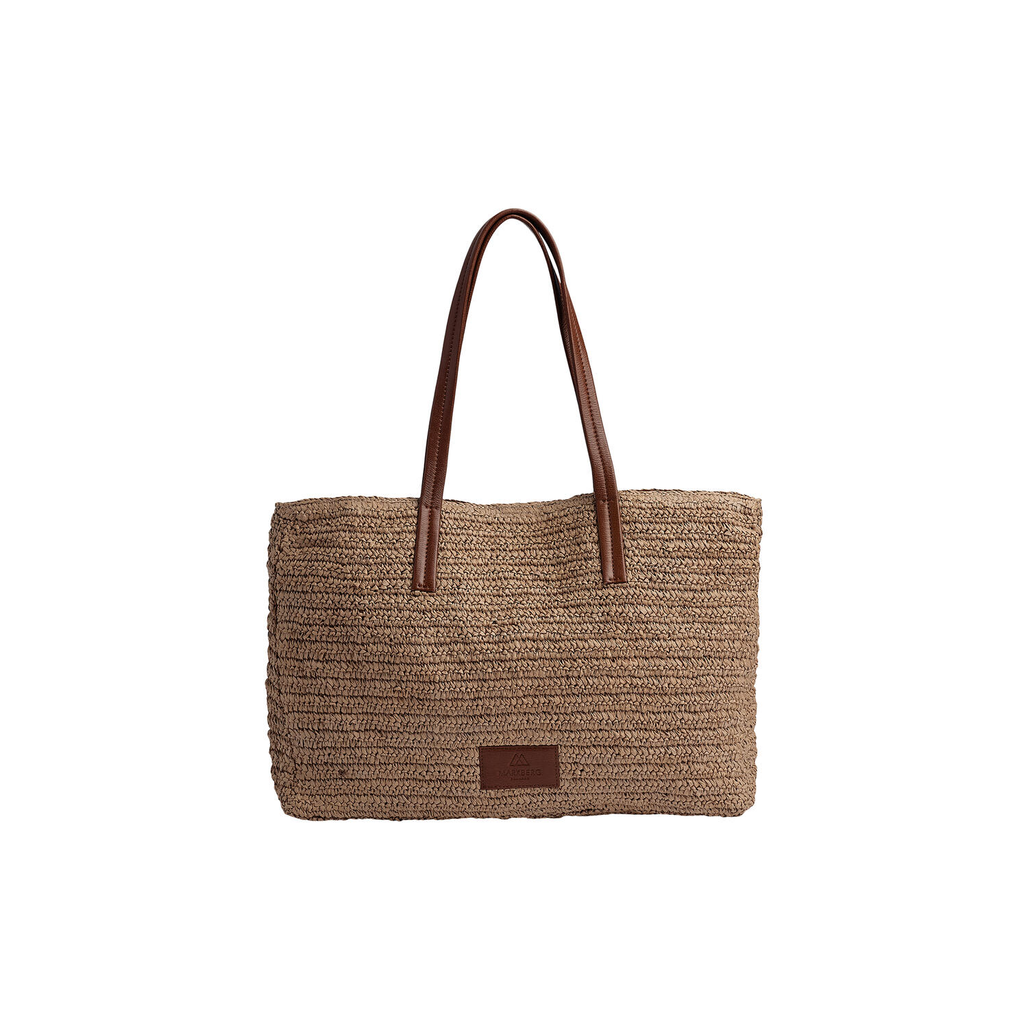 AvaniMBG Shopper, Raffia, natural w/cognac