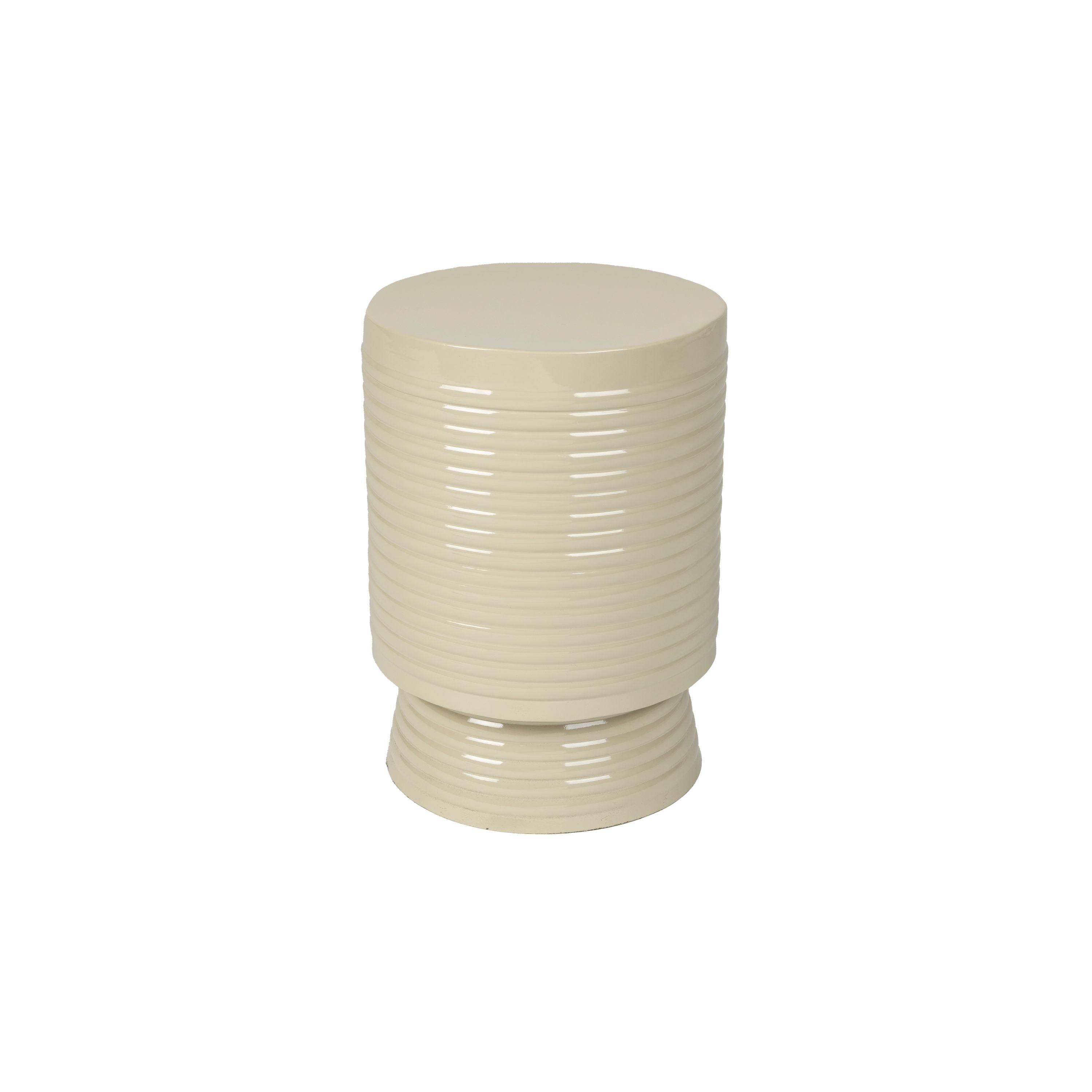 Housecraft Living Sven Bijzettafel Rond Metaal 25x25 (S) cm Ivoor/ Wit