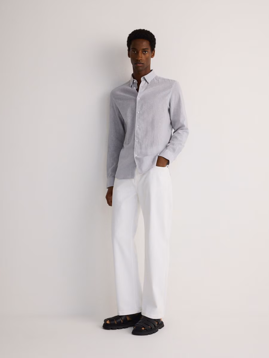 Regular Fit Shirt With Linen Blend