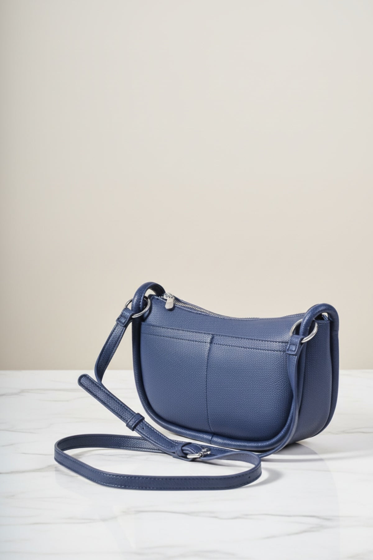 Navy Crescent Crossbody Bag