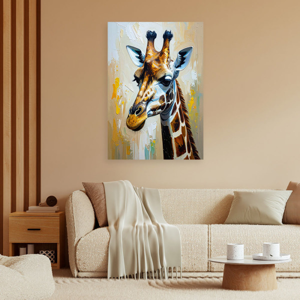 Feeby Obraz nowoczesny do salonu, Żyrafa imitacja farby olejnej 40x60