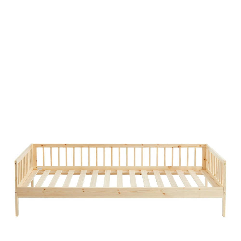 SASHA - Cadre de lit pour enfant en bois massif 90x190cm bois clair