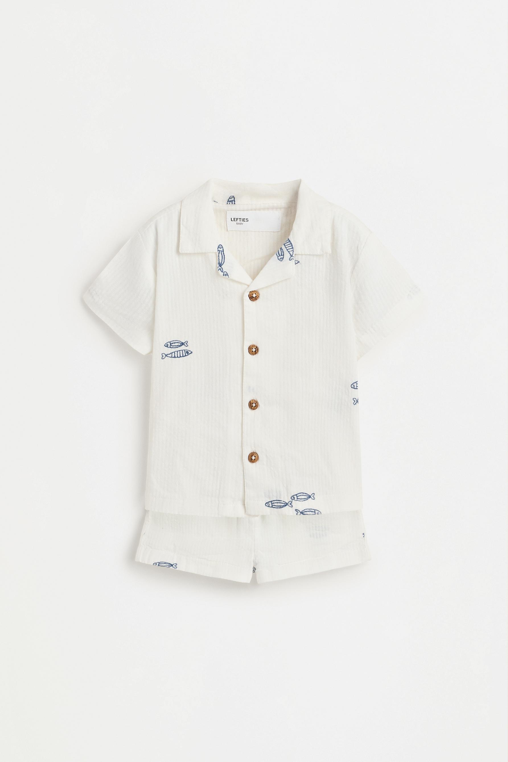 Set camisa y bermuda bordados