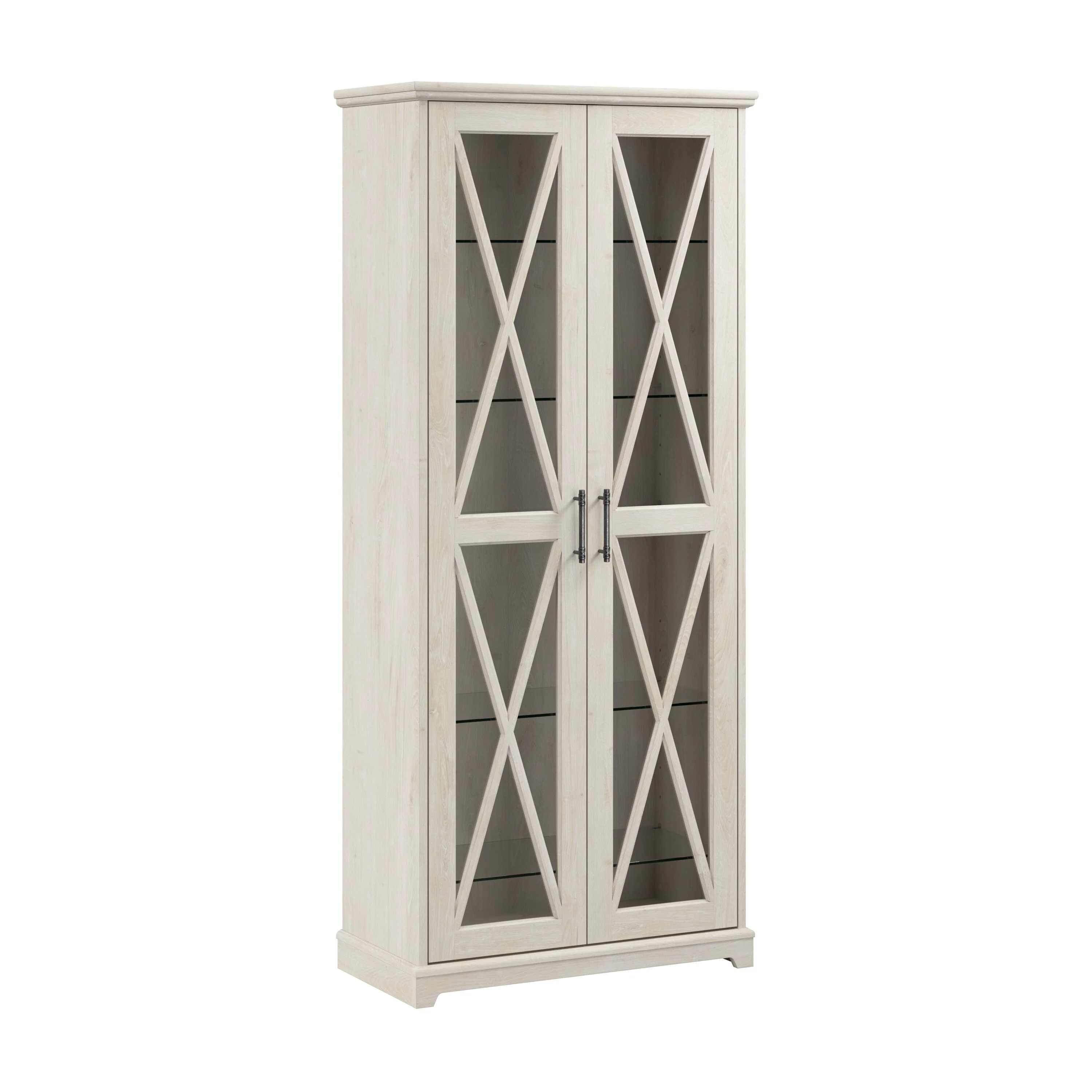 Lennox Curio Cabinet with Glass Doors and Shelves by Bush Furniture