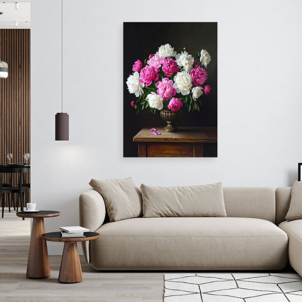 Obraz do salonu sypialni jadalni kuchni, Piwonie bukiet kwiatów 20x30