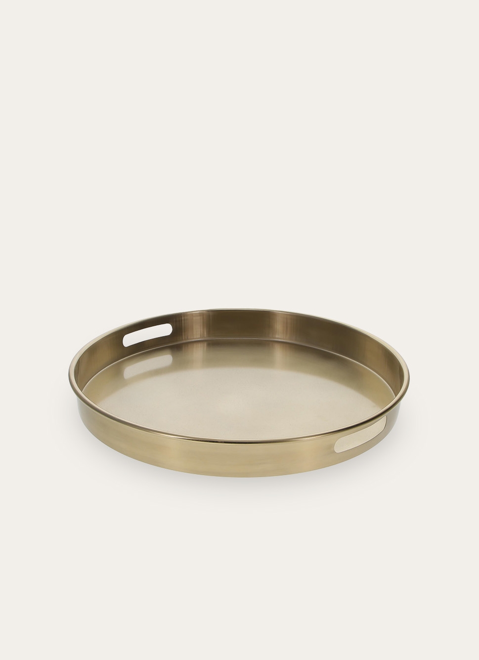 PLATEAU ROND EN MÉTAL BROSSÉ BRONZE