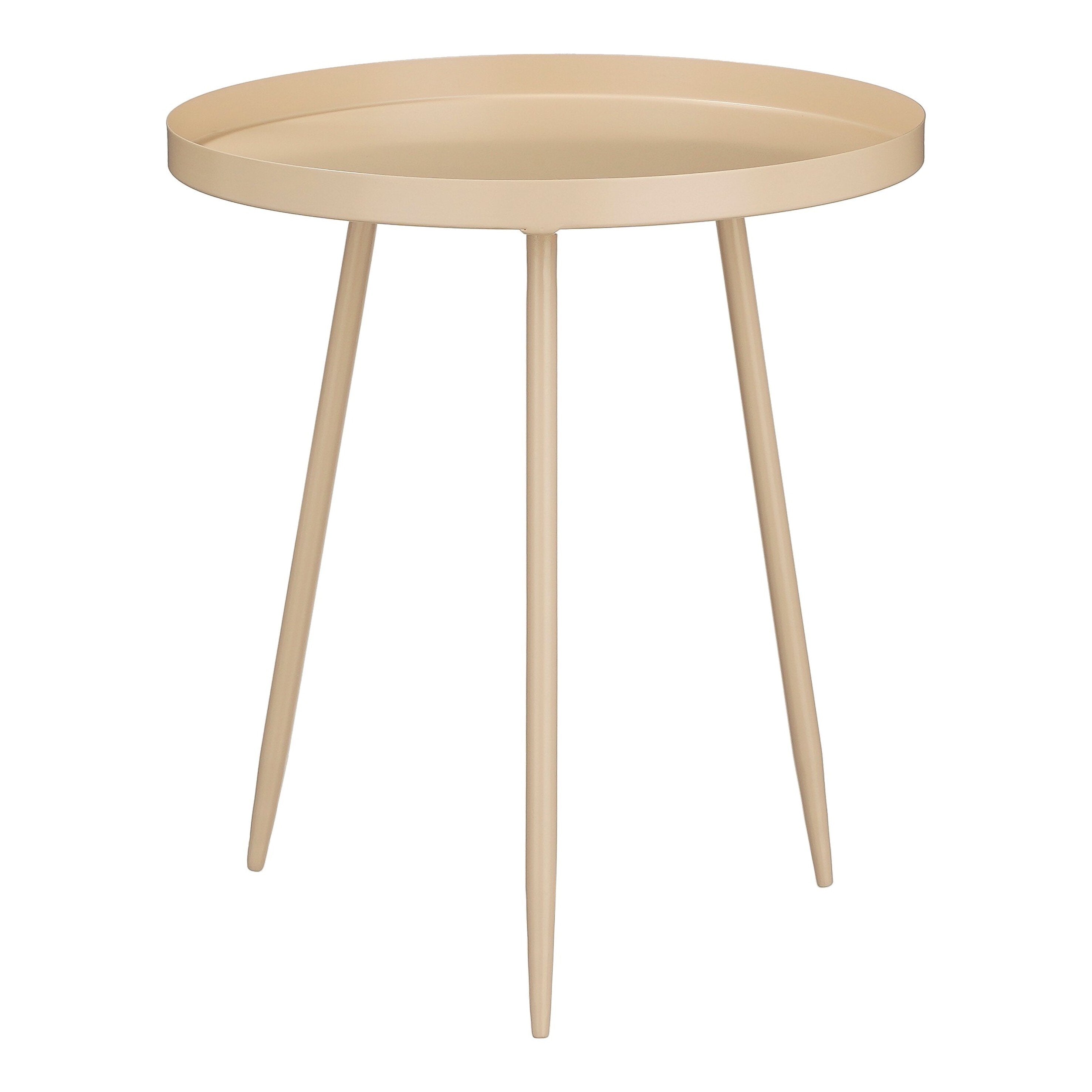 Mica Decorations Flores Bijzettafel - H44 x Ø40 cm - Metaal - Beige
