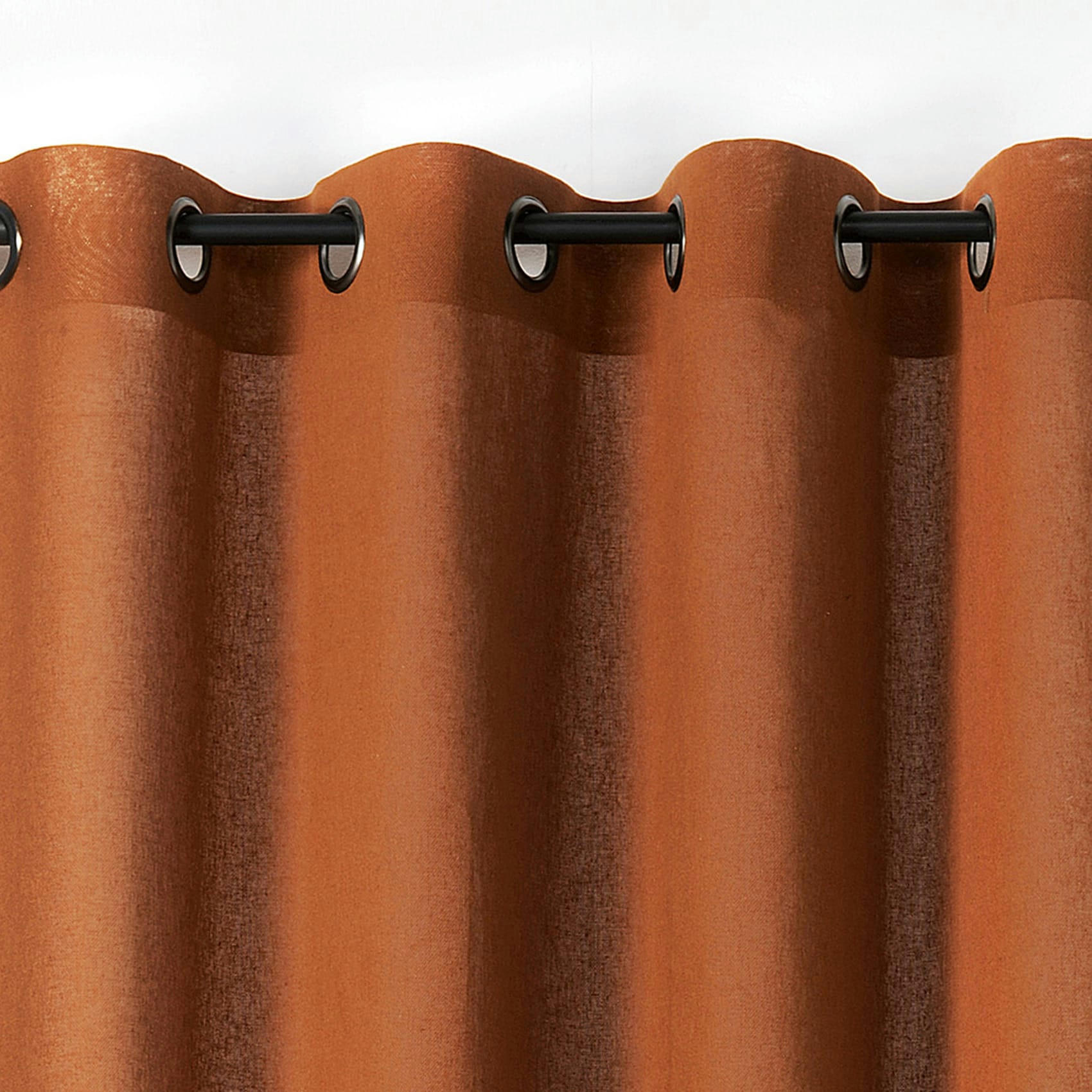 - Voilage uni melisse coton marron clair 140x240 cm