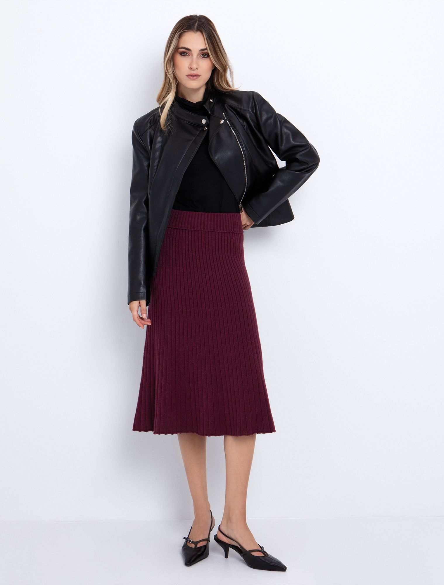 Biker τζάκετ δερματίνη