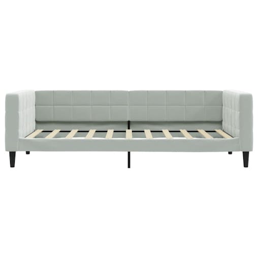 NNEVL Daybed with Trundle and Drawers Light Grey 90x190 cm Velvet