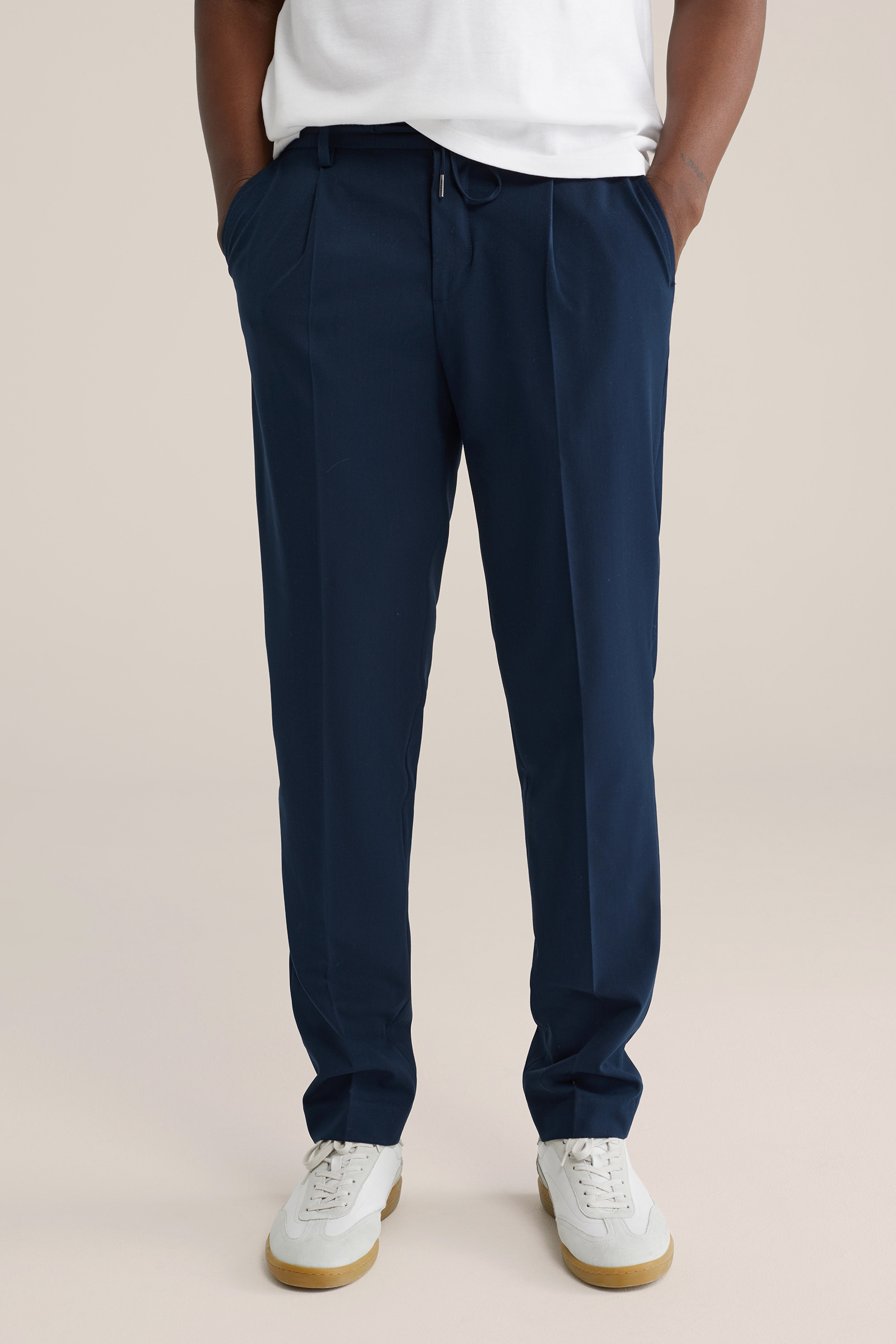 Heren slim fit pantalon met elastische tailleband
