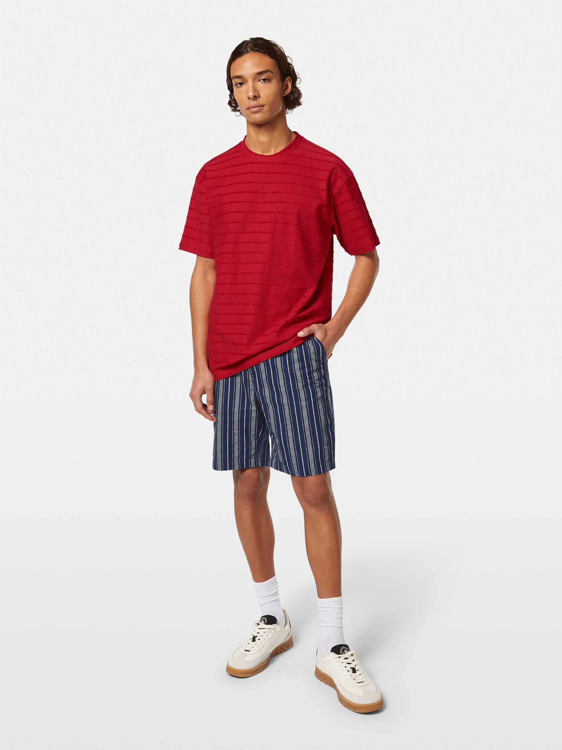 Relaxed-Fit Terrycloth Striped T-Shirt