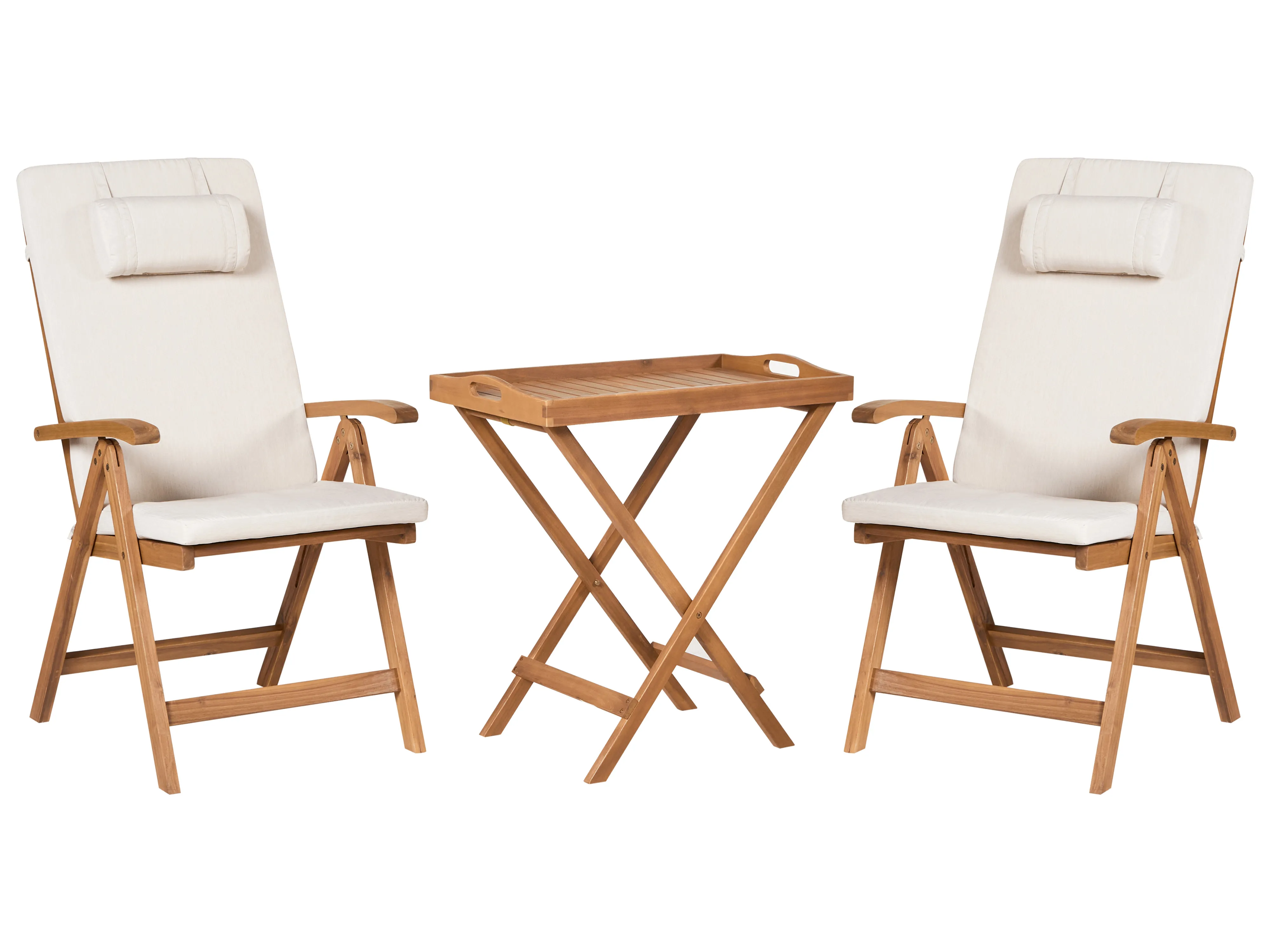 Garden Dining Set 6 Seater JAVA PREMIUM Acacia Wood Light Beige