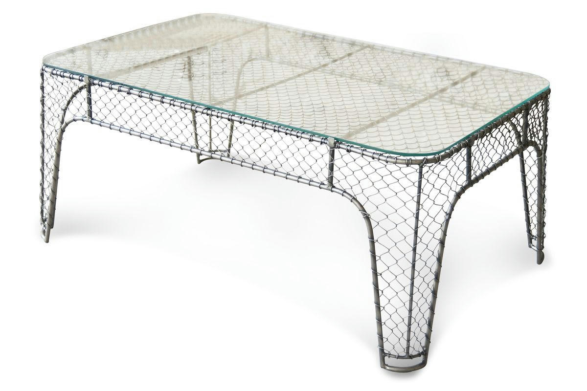 ONTARIO - Table basse industrielle en métal argenté