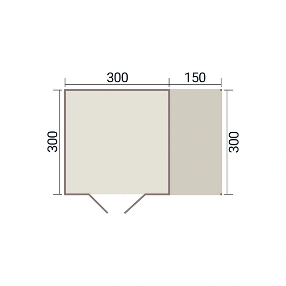 Gartenhaus, »Batu«, LxBxH: 300x300x300 cm, carbongrau