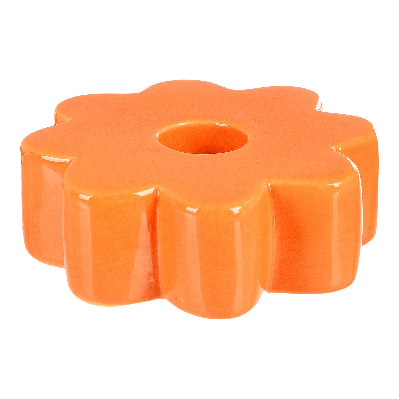 Stabkerzenhalter Blüte Orange, ⌀ 9 cm, H 30 mm