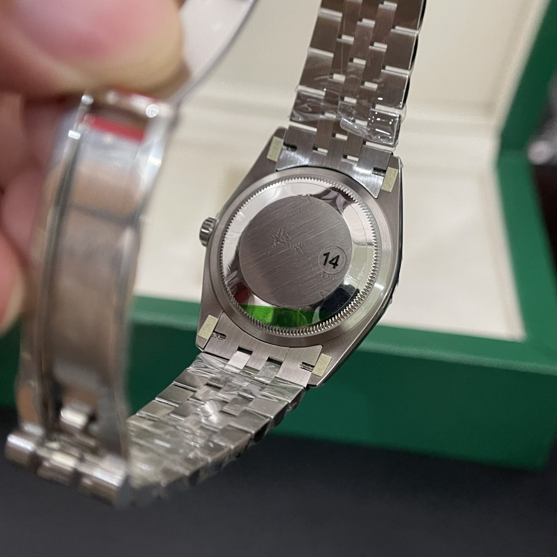 Rolex Datejust 126234 904L Steel Blue Motif Dial CZ Diamonds 36mm Jub Super Clone