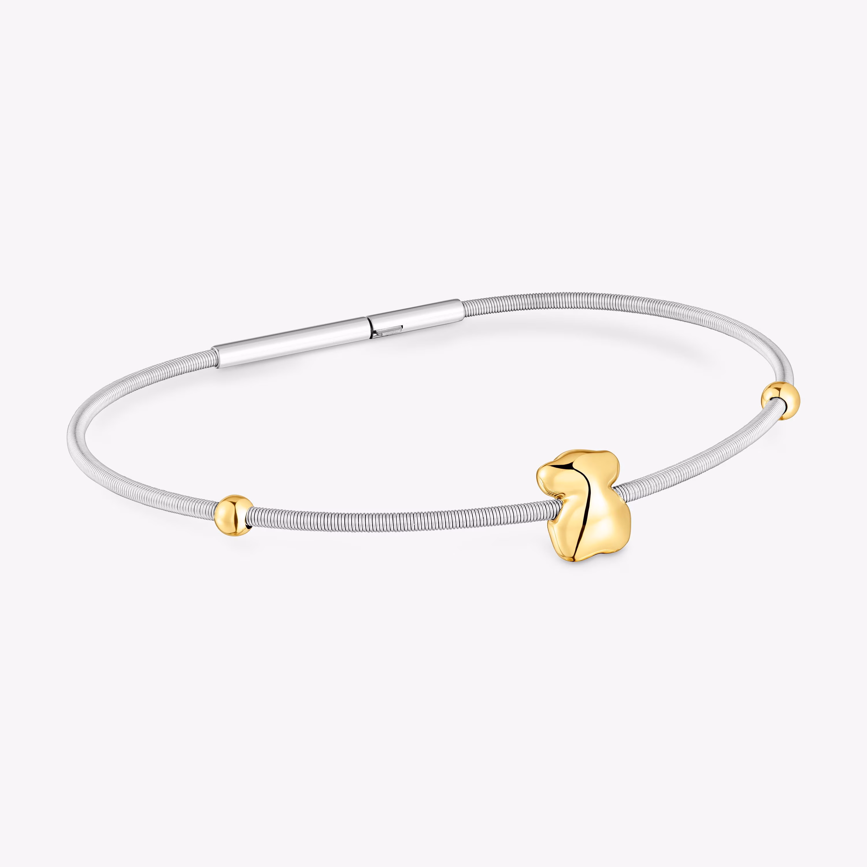 Pulsera oso de oro y acero Mesh Tube