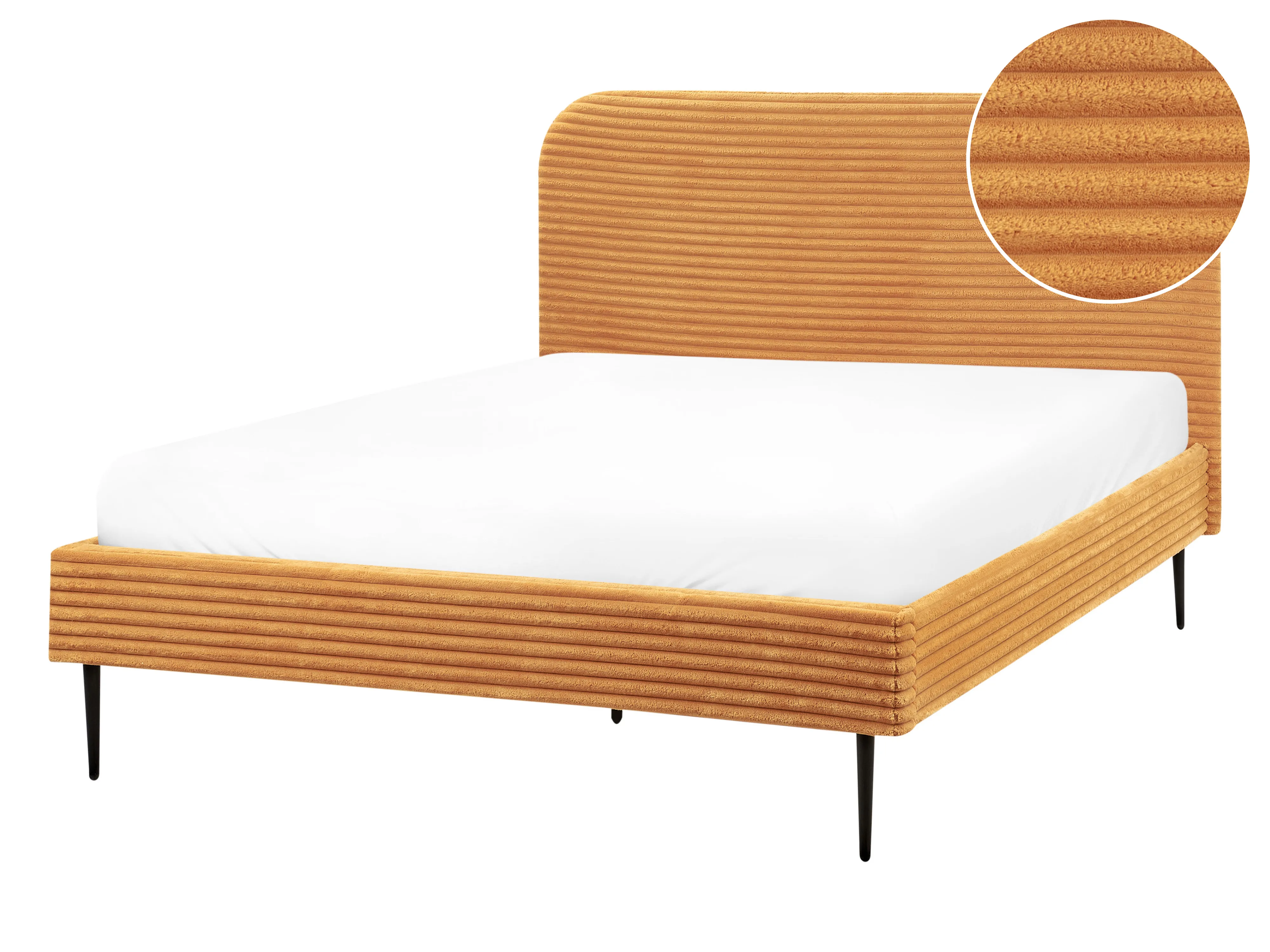 Bed Corduroy FLAYAT 140 x 200 cm (EU Double) Orange