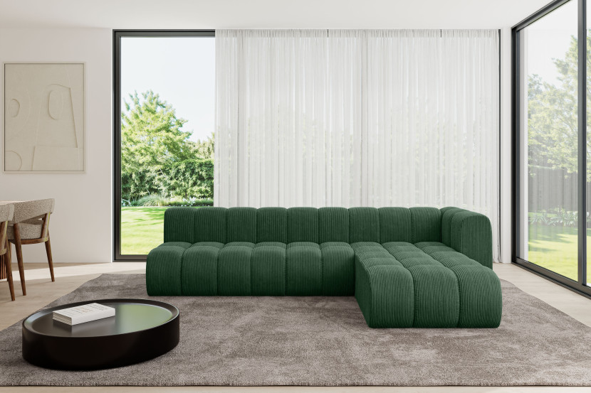Narożnik prawostronny modułowy Darnel-L2 - 296x177x70 cm Zielony