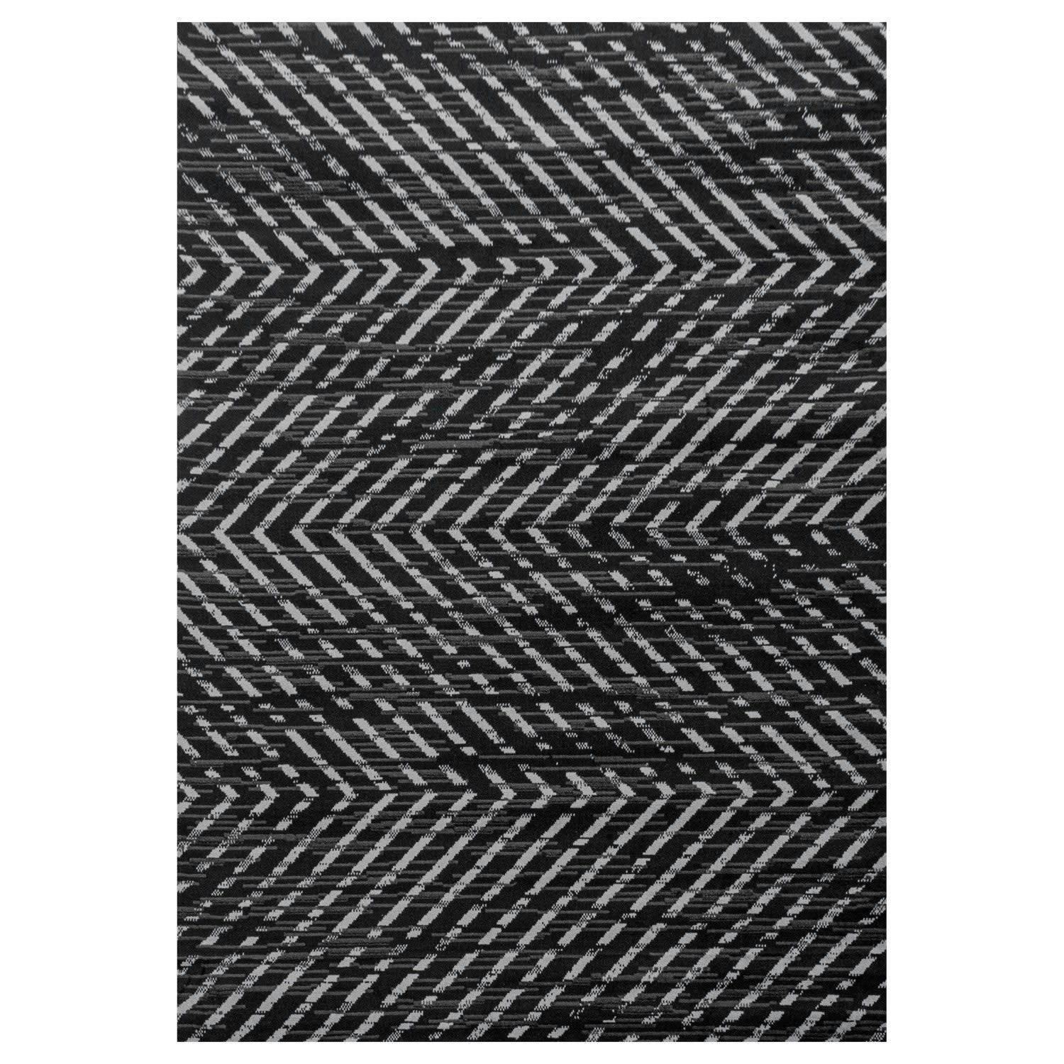 METRO - Tapis à motifs graphiques noir et gris 120x170cm