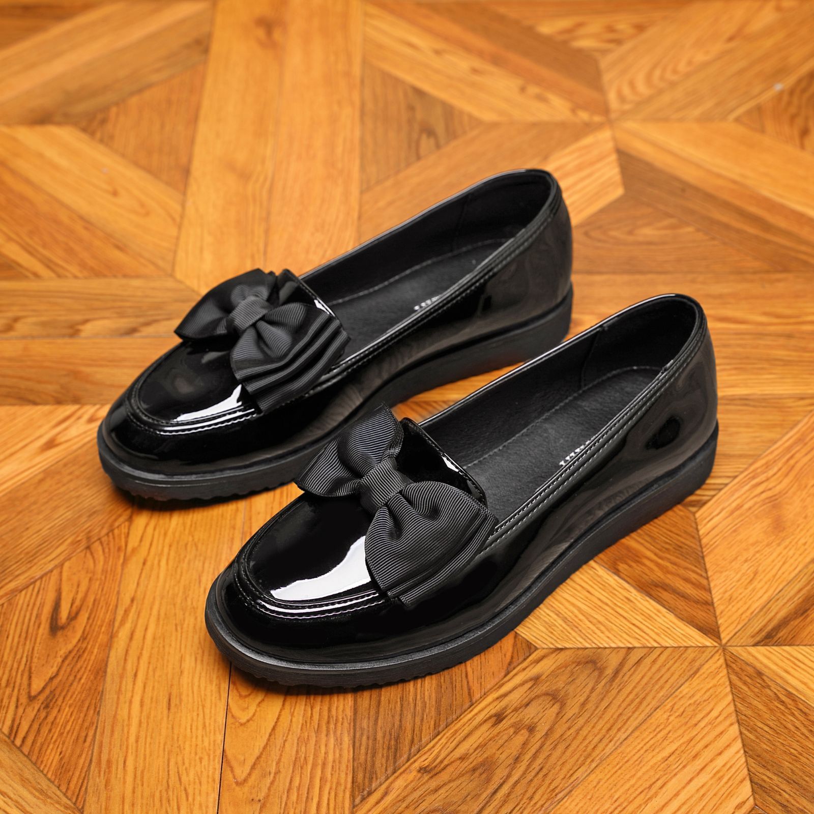IVACHY Loafers Flats Girl's School Comfortable Slip-On Shoes with Bow