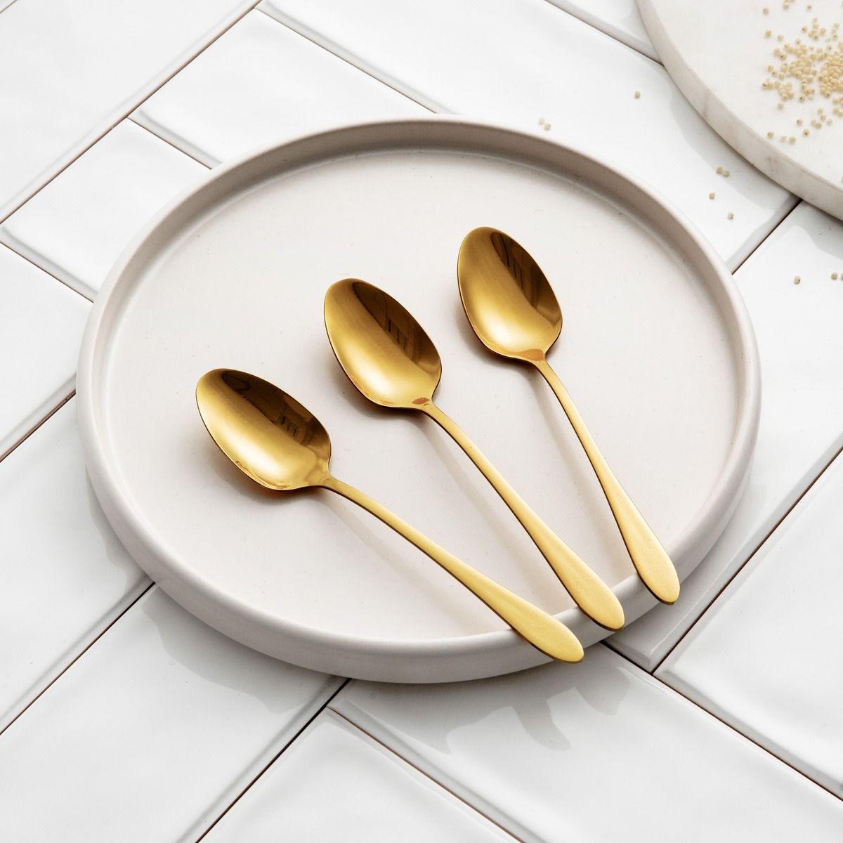 Zestaw STILO łyżeczek do herbaty złotych 3 szt.