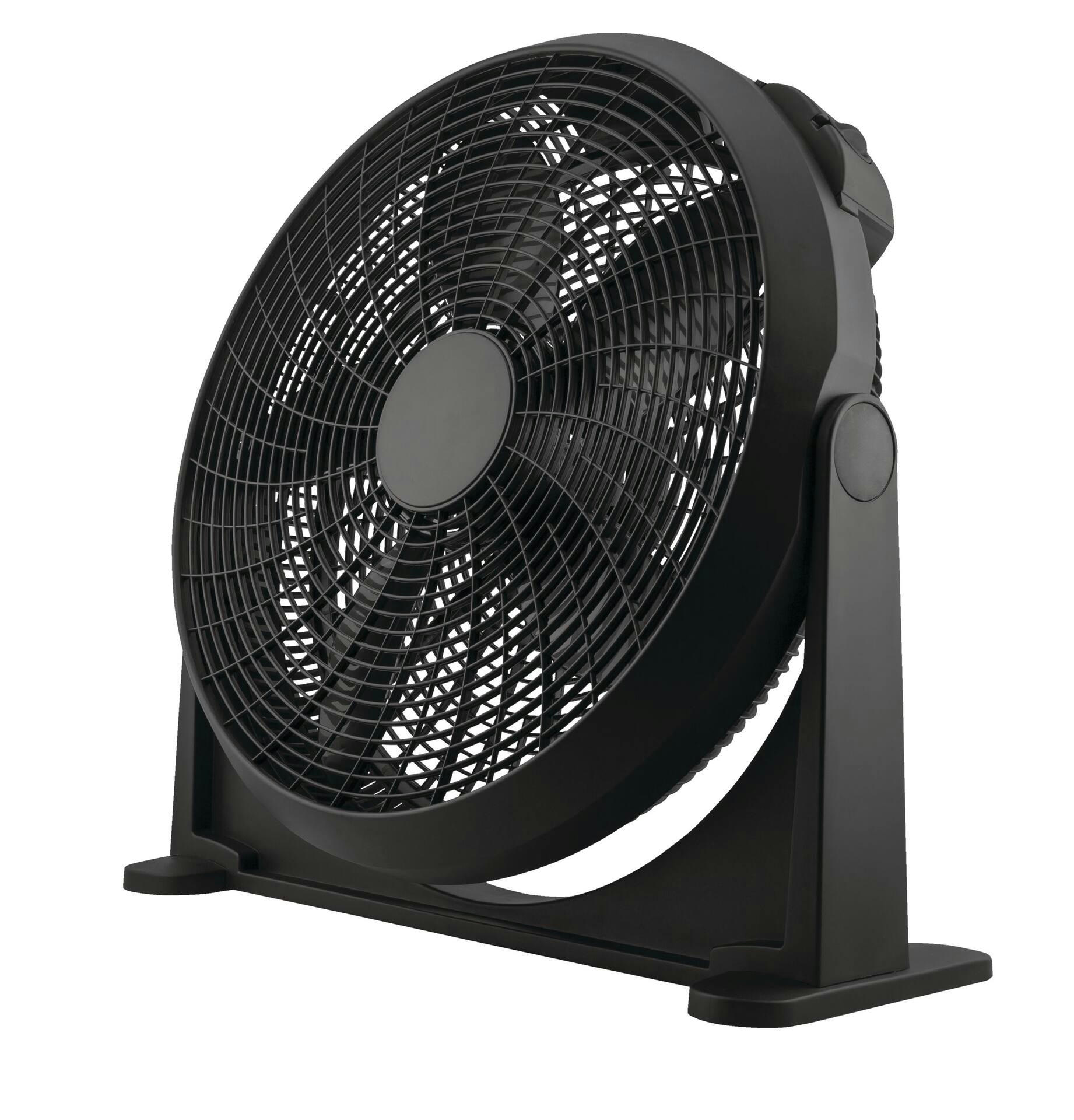 NOMA Wall Mounted 5-Blade Portable Air Circulating Floor Fan, 3-Speed, Black, 20-in