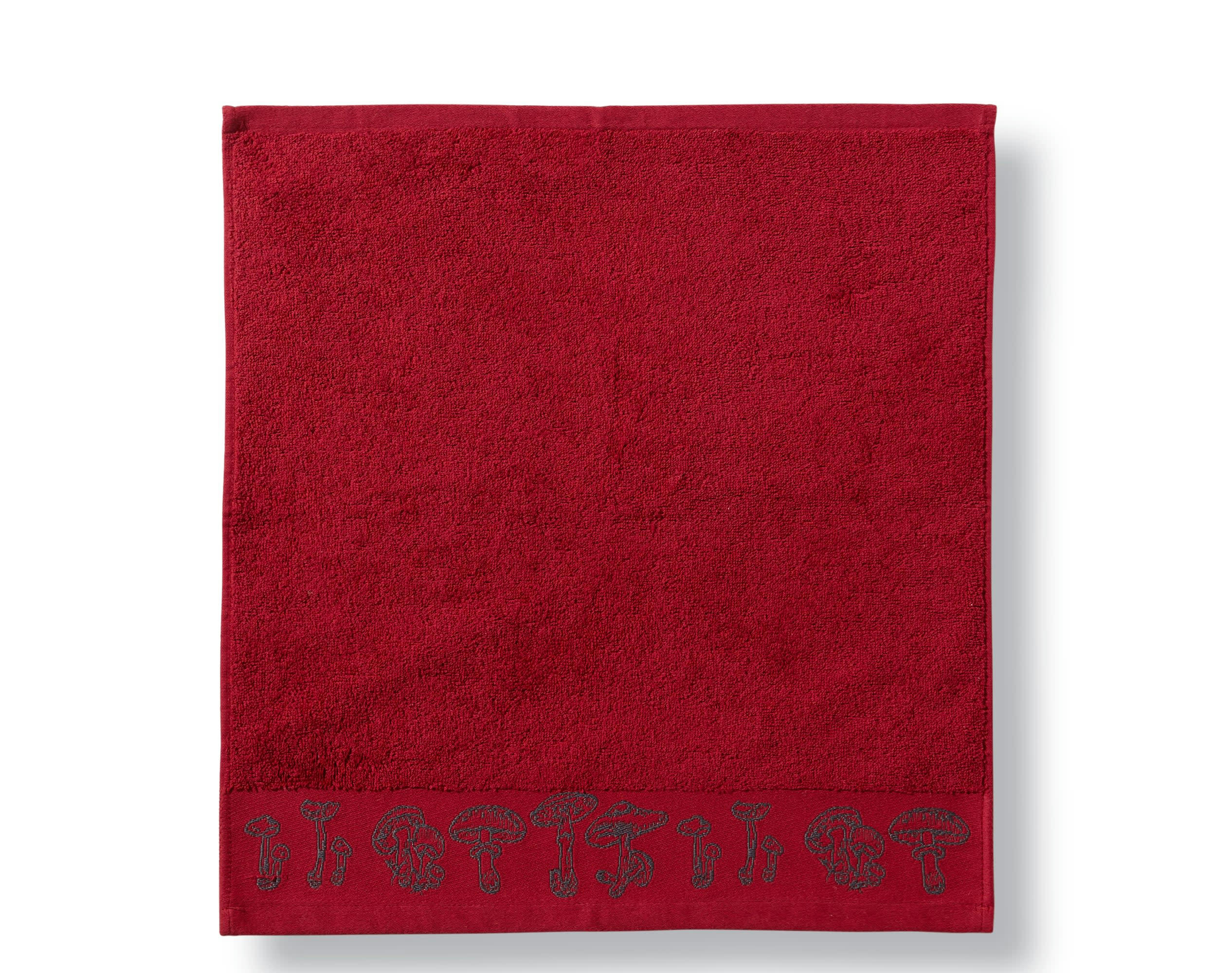 BOLET - Essuie-mains rouge en coton 50x50