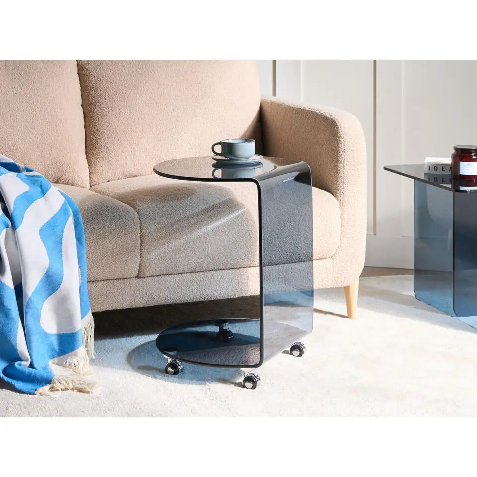 MINTO - Bijzettafel - Blauw - Veiligheidsglas