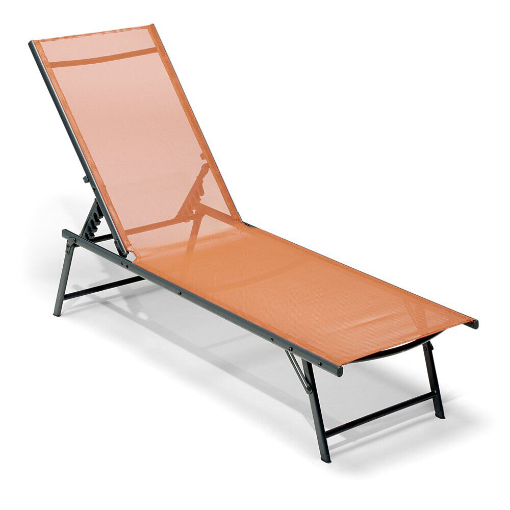 Bain de soleil Dream acier et textilène rouge terracota 179x56xH33cm