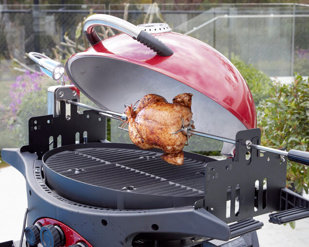 Ziggy Rotisserie suits Twin & Triple Ziggy Classic BBQ (Motor sold separately)