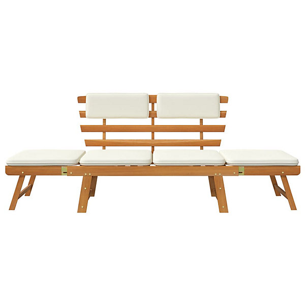 Banc de jardin 2-en-1 meuble de bois Helloshop26