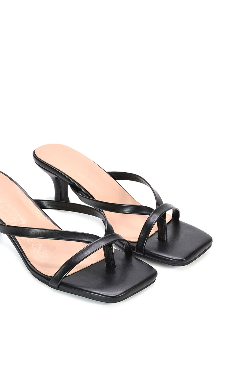 XY London Tiana' Kitten Heel Sandal Mules With Toe Post