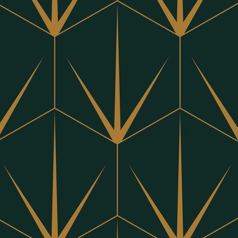 OLD LINE - Bandeau PVC lot de 2 : L 70cmxH 30cm Vert Art Deco Scandinave