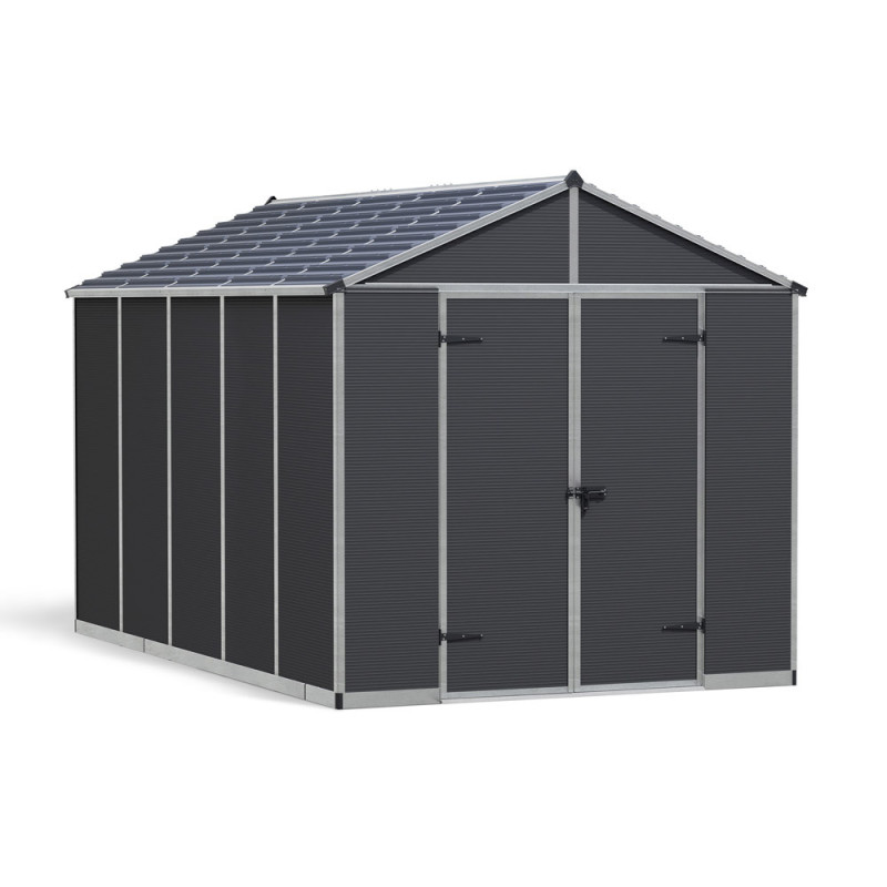 Abri de jardin en résine Rubicon gris 2,37 x 3,77 x 2,32 m CANOPIA