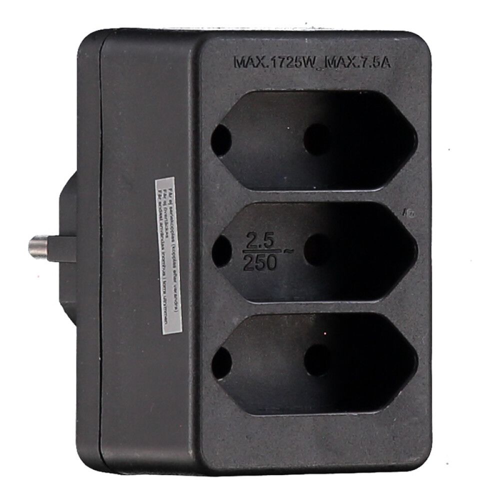 FORGRENINGSKONTAKT VOLTOMAT 3-VEIS 250V SORT