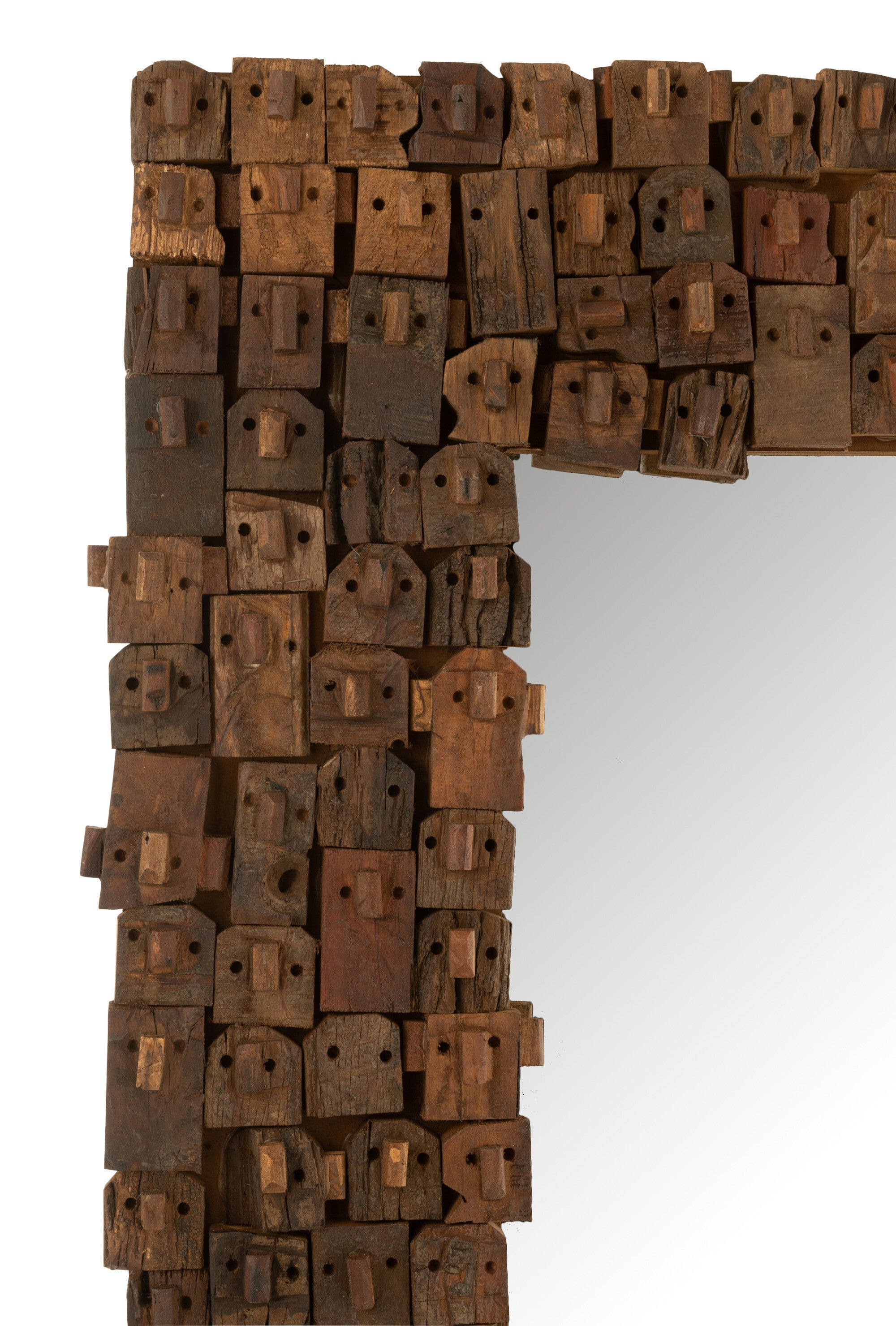 J-Line spiegel Syma - hout/glas - naturel - large - 100 x 180 cm