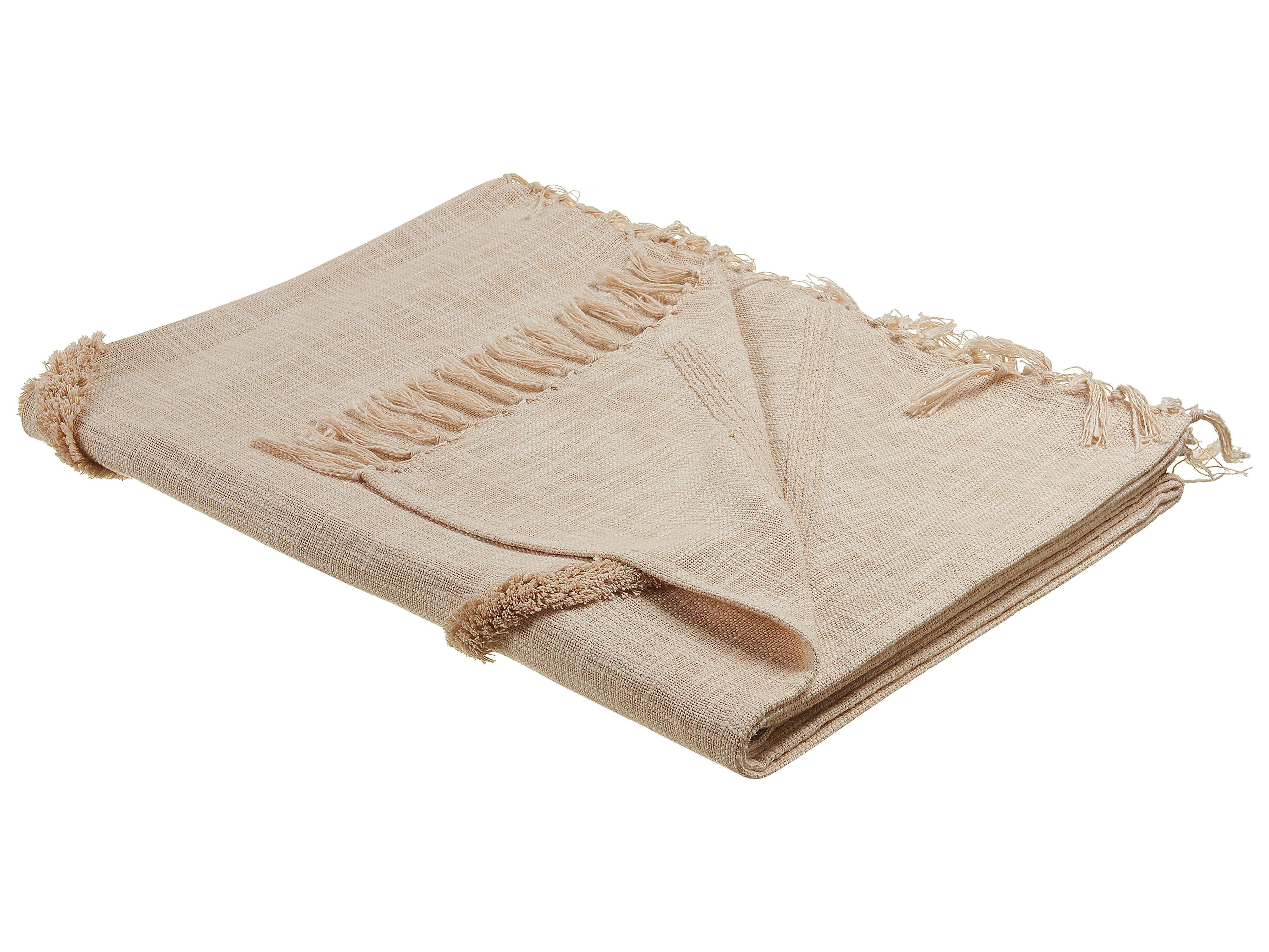 Blanket JAUNPUR Cotton 130 x 180 cm Beige