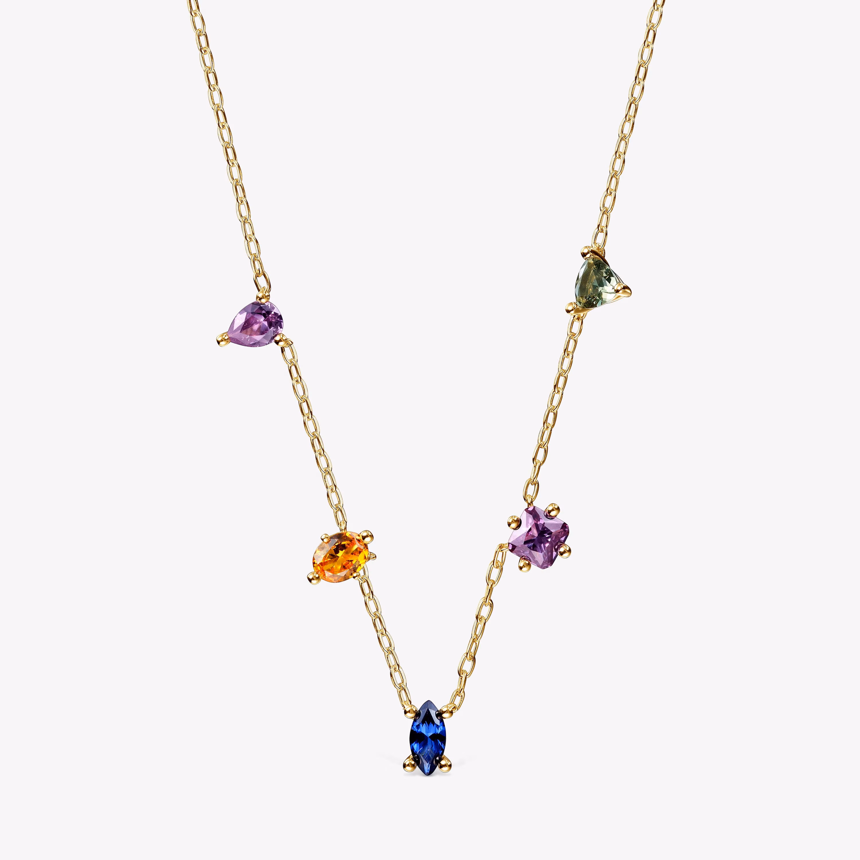 Collar corto con baño de oro 18 kt sobre plata y gemas creadas en laboratorio TOUS Color LGG