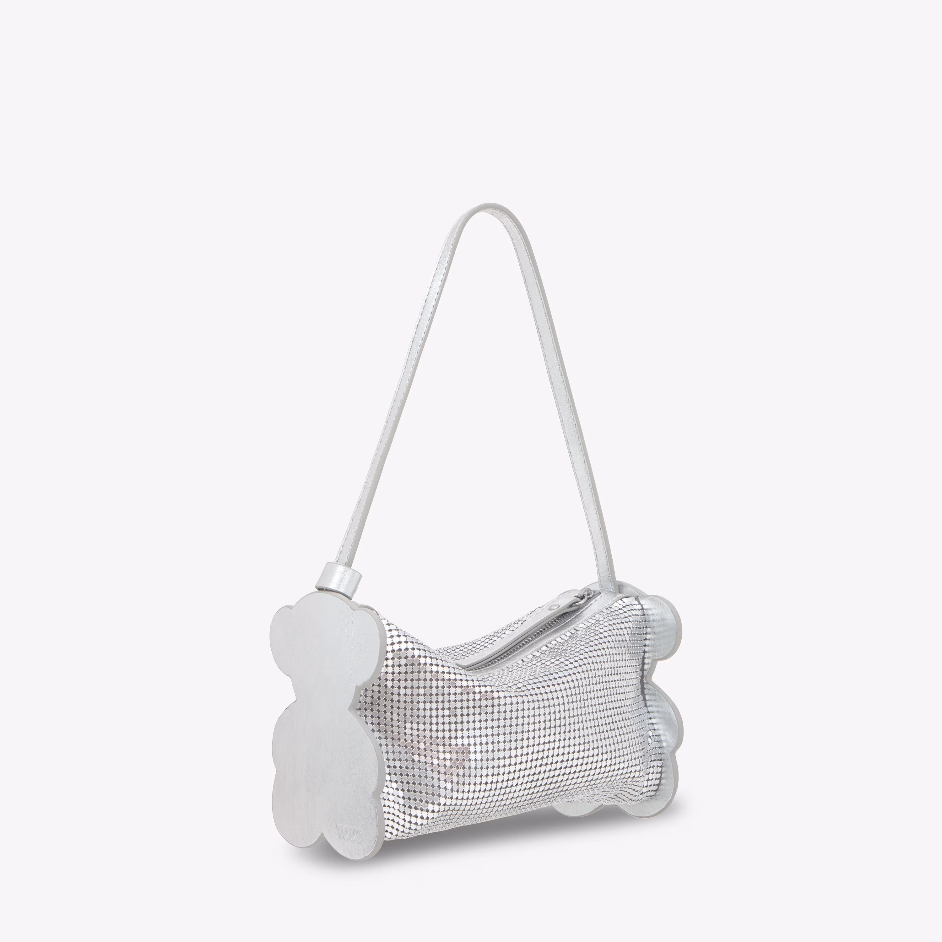 Bolso de hombro plateado TOUS Salsi