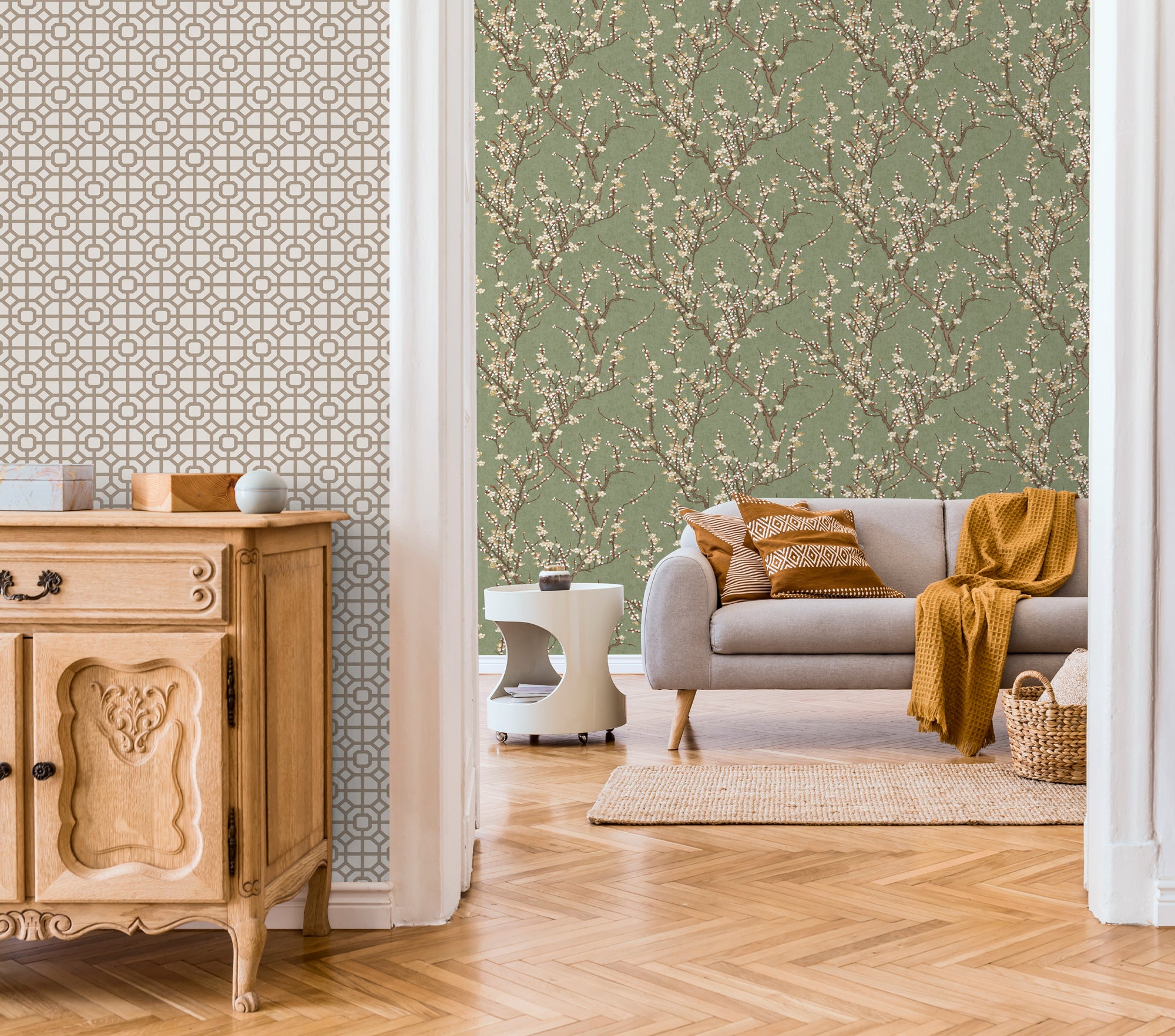Sanders & Sanders behang geometrische vormen donker beige - 53 cm x 10 m - 640201