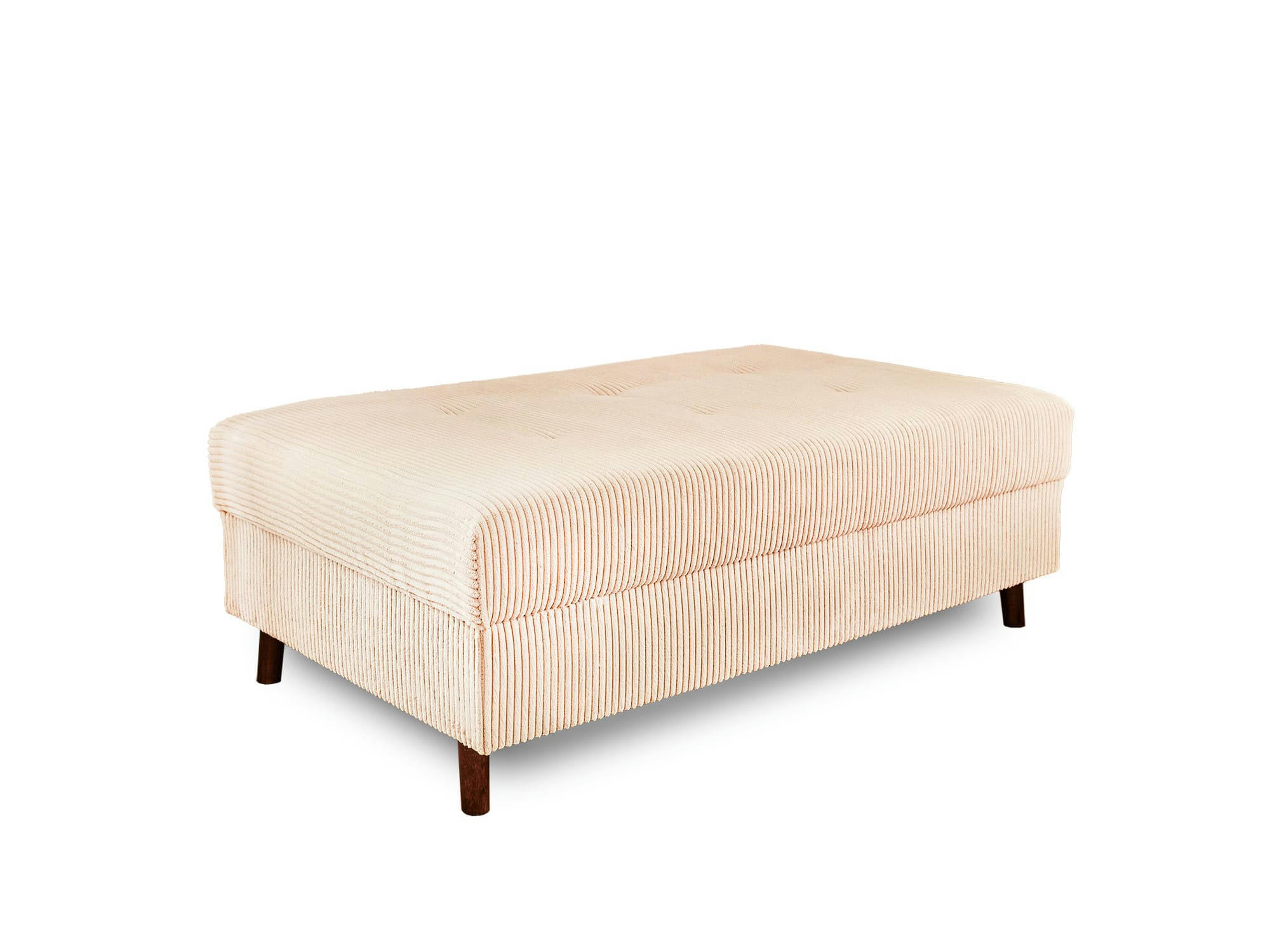 RUNE - Pouf en velours côtelé beige