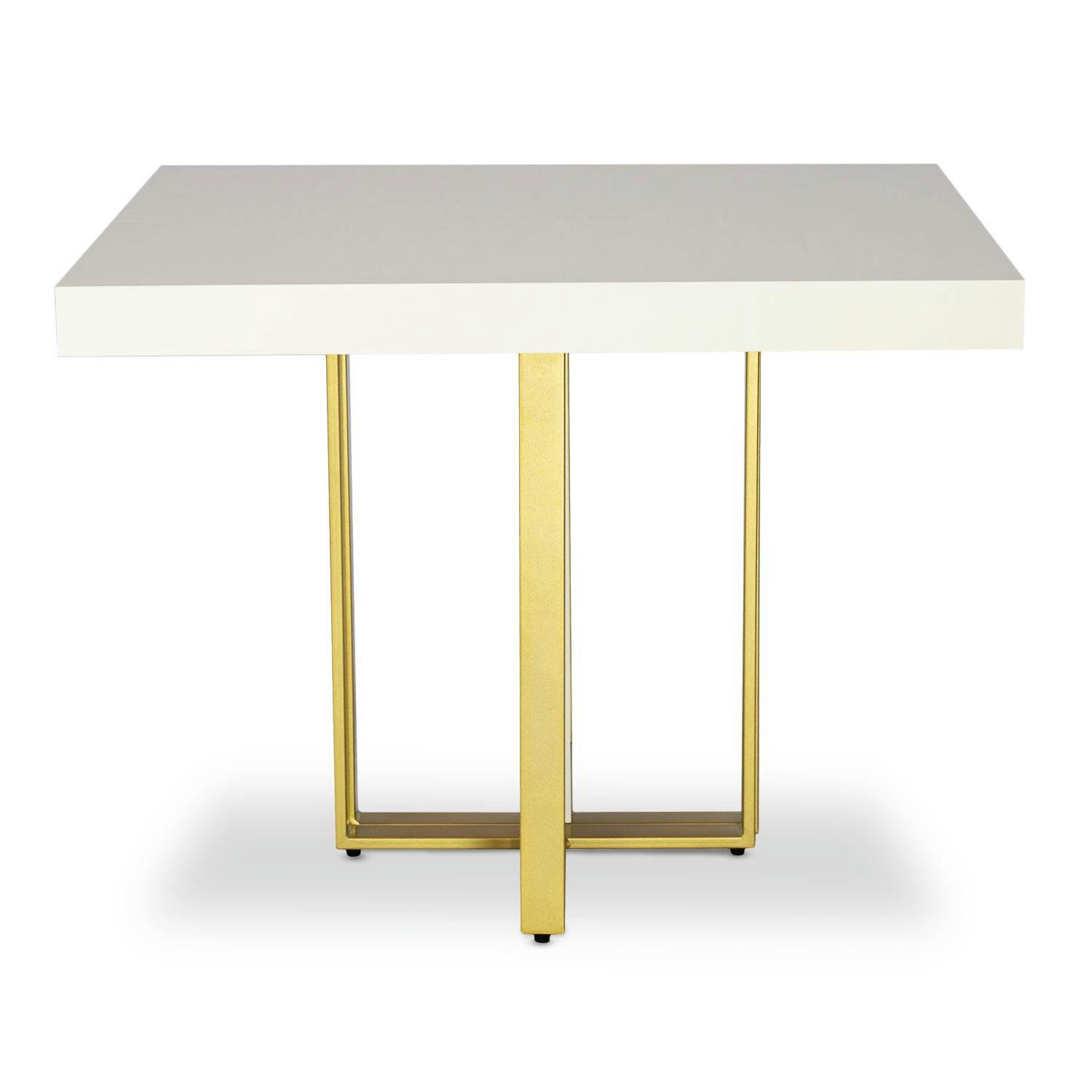 TERESA - Table extensible gold blanc pieds or