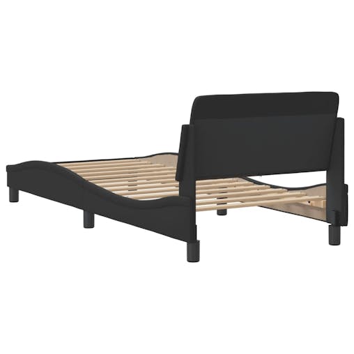 NNEVL Bed Frame with Headboard Black 90x190 cm Faux Leather