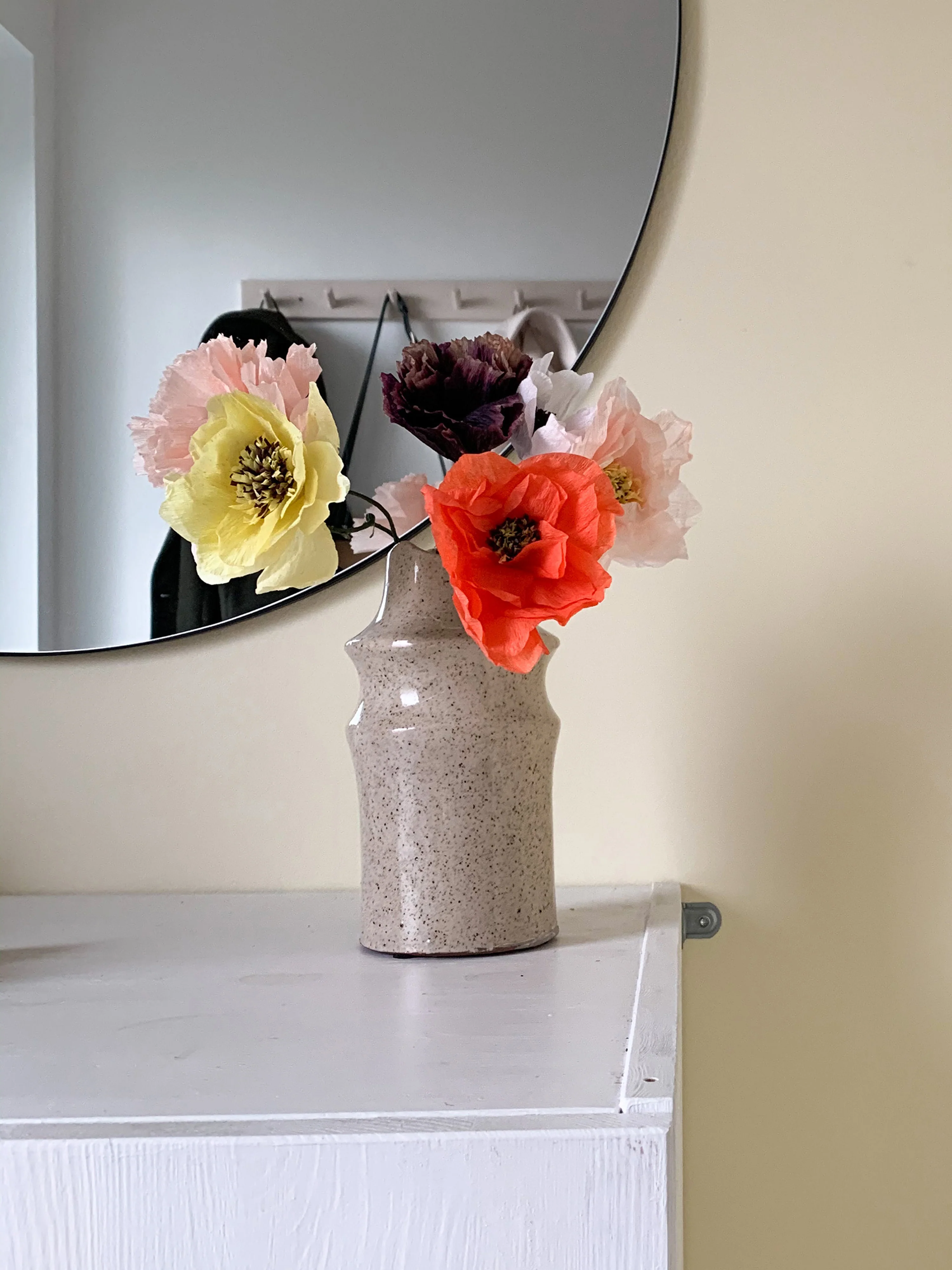 Handgefertigte Kunstblume Mohn