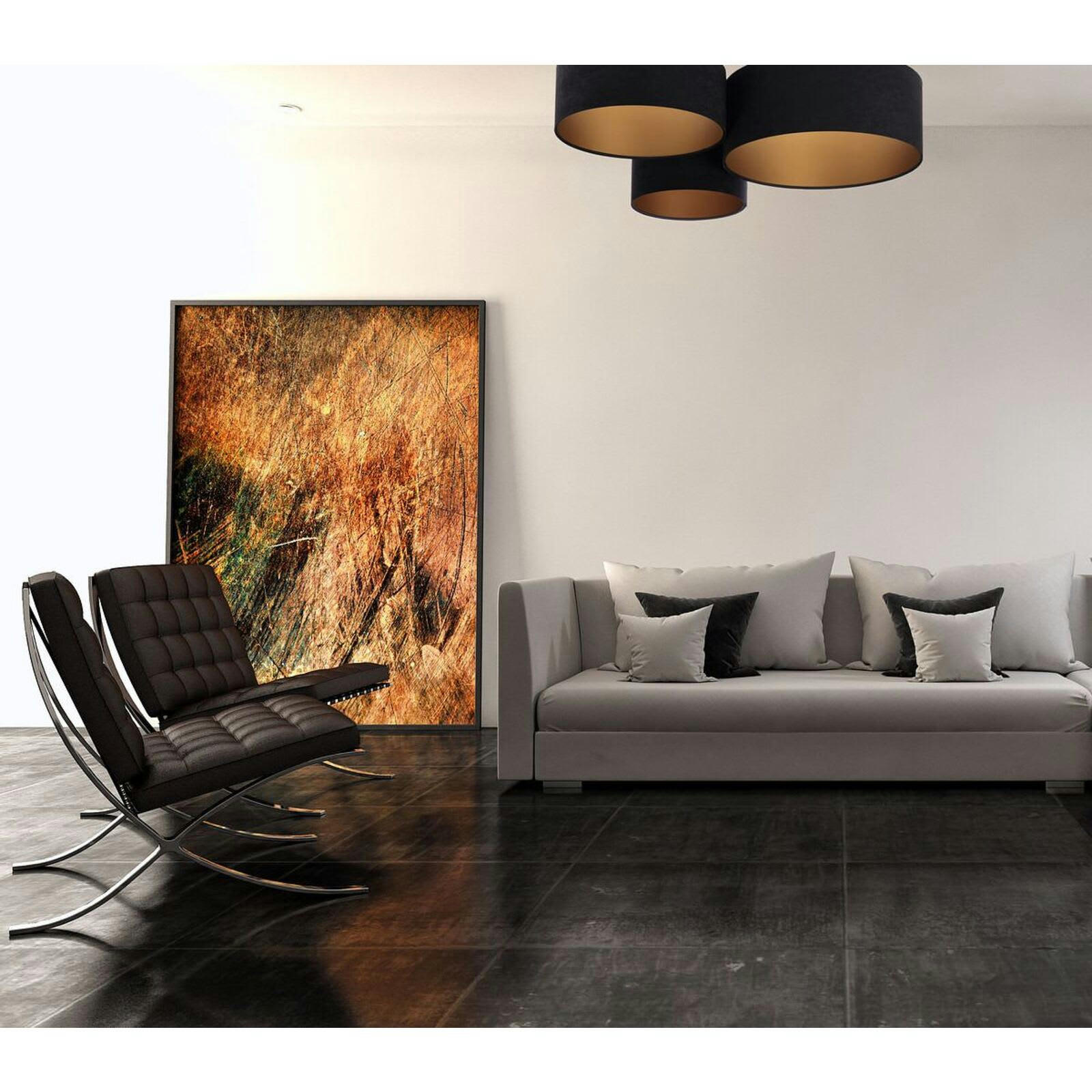 TRIO - Plafonnier Tissu Noir