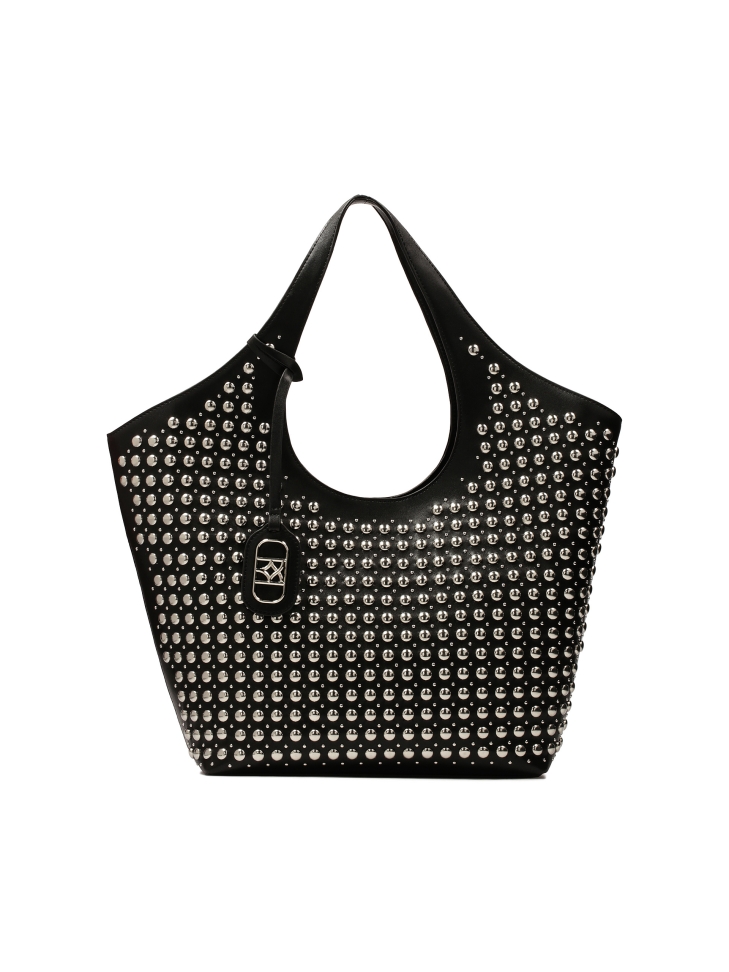 Elegant shoulder bag with silver rhinestones