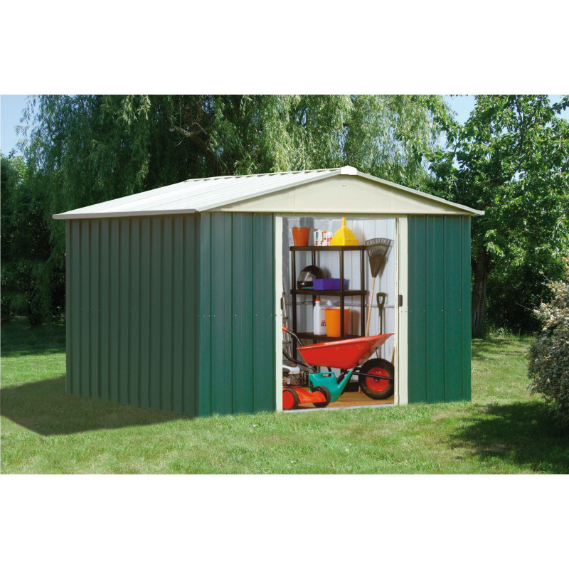 Abri de jardin en métal vert 3,03 x 2,37 x 2,02 m